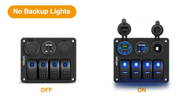 Nilight 4 Gang Rocker Switch Panel Waterproof Pre-Wired Aluminum with PD Type C and USB Cigarette Lighter Socket Voltmeter 12V 24V ON Off for Car Trucks Boats RVs Nilight 4 Gang Rocker Switch Panel Waterproof Pre-Wired Aluminum with PD Type C and USB Cigarette Lighter Socket Voltmeter 12V 24V ON Off for Car Trucks Boats RVs