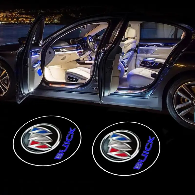 2PC Led Car Door Welcome Light Logo Shadow Projector Laser Lamp for Buick Enclave Envision Lacrosse Encore GX Avenir ST Sport Regal Sportback TourX GS Auto Accessories
