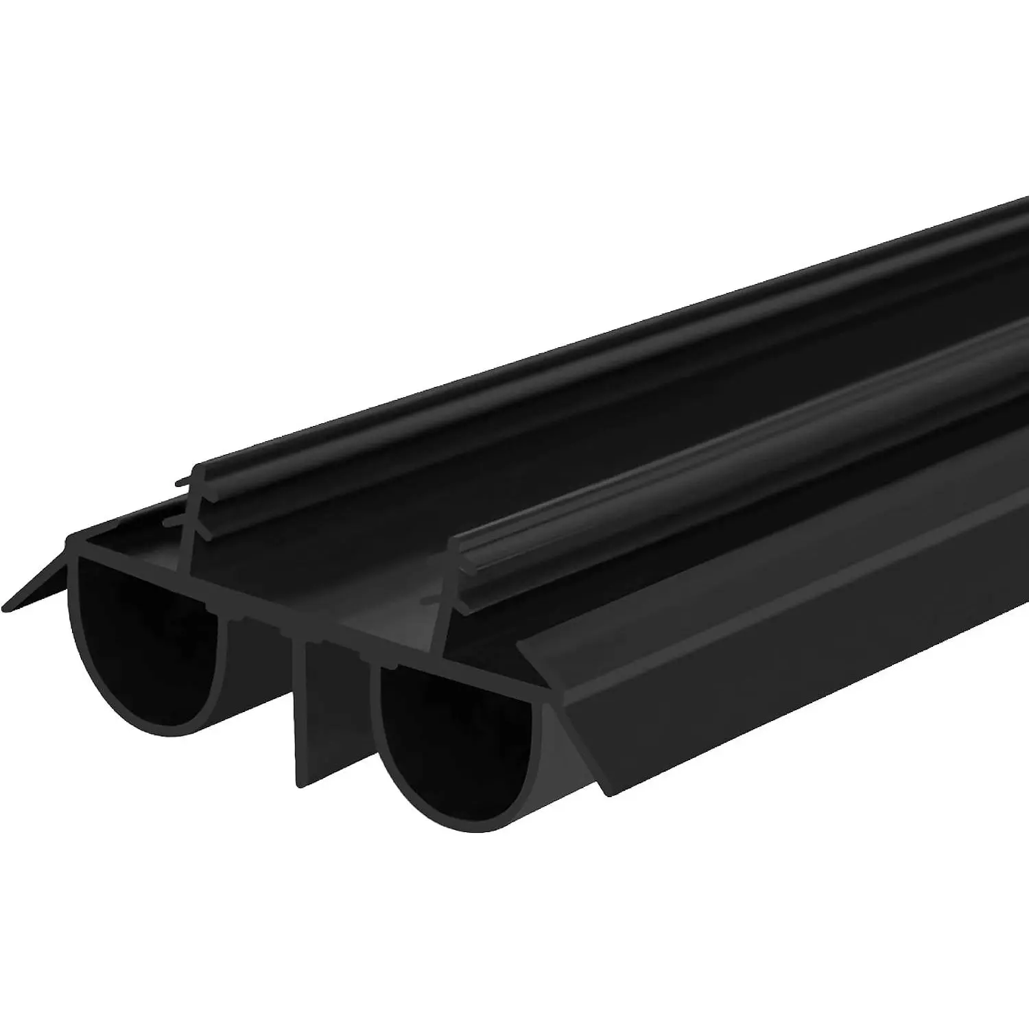 36" Kerf Slide-in Double Bulb Seal Weatherstrip Door Bottom – Durable Seal for Energy Efficiency & Draft Protection (Black)