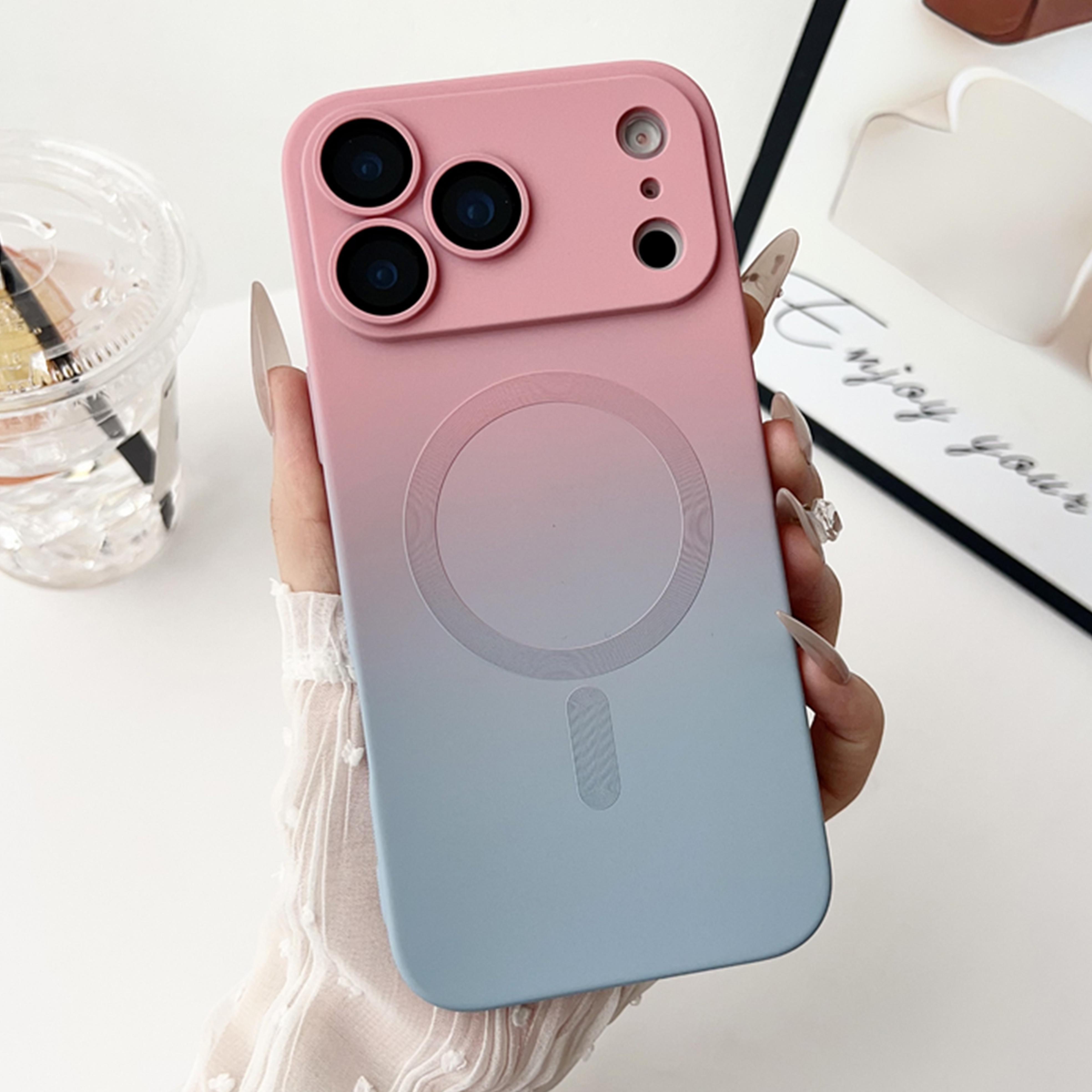 Fin Double Colored Magsafe Magnetic Wireless Charging Case For iPhone 17 Pro Max 16 15 14 13 12 11 Pro Max Plus Gradient Color Silicone Cover Link No.25