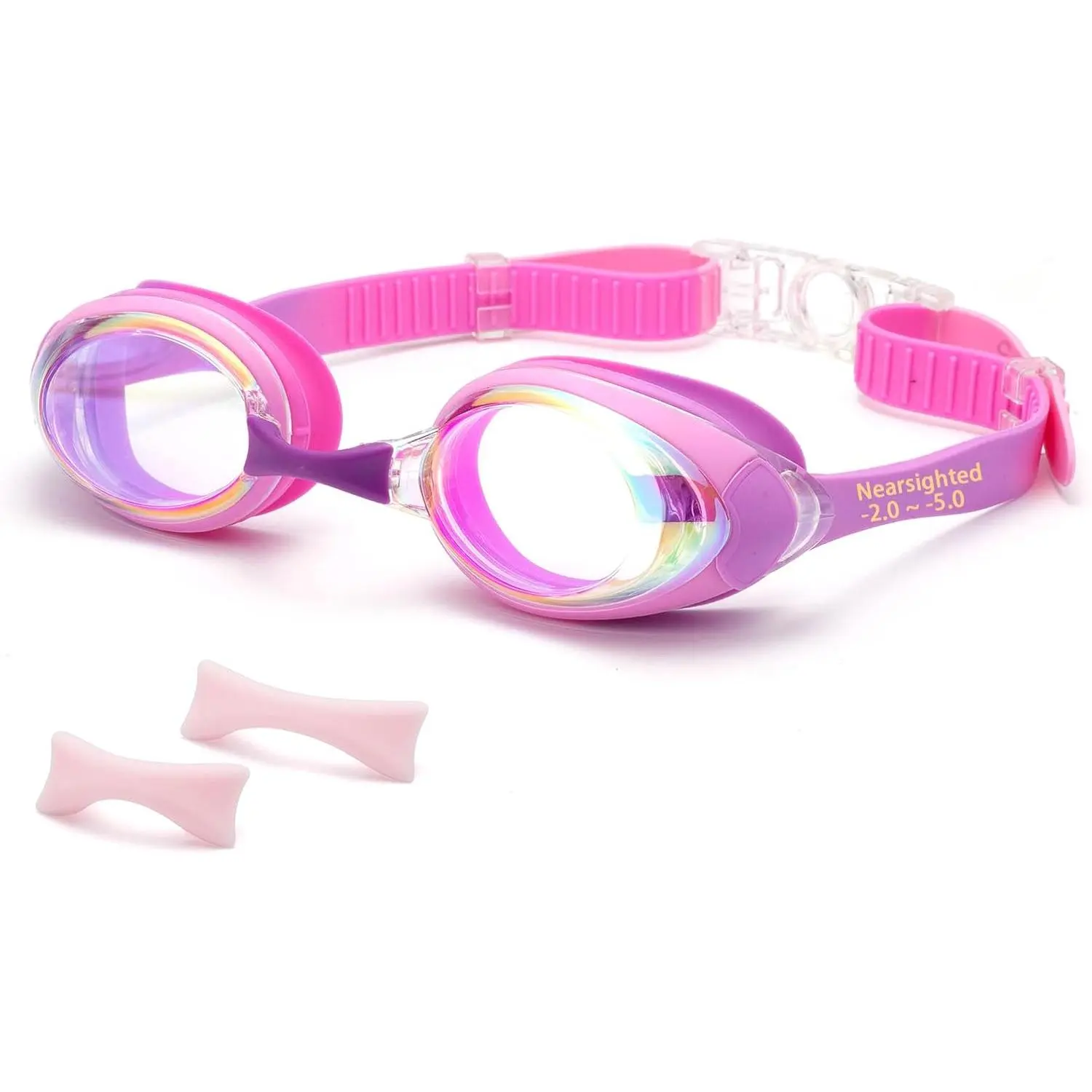 Nearsighted Swim Goggles for  -2.0D to -5.0D,Anti Fog Shortsighted Swimmg Glasses No Leaking,Suit for 4-14