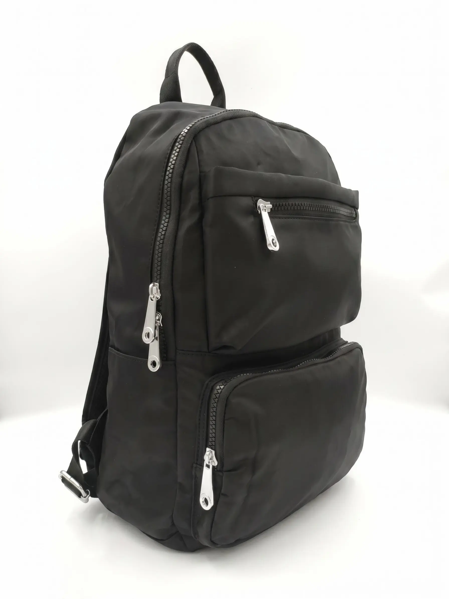 Multi-Pocket Nylon Small Backpack, Wide Padded Strap, No Stress Shoulder, Large Main Compartment, Daypack for Daily Use