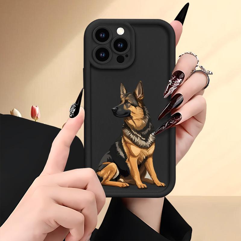 German Shepherd Dog Pattern Case for iPhone 17 Pro Max 16 16e 15 14 Plus 13 12 Mini 11 Air X XS Pattern Soft TPU Rubber Camera Protection Rugged Mobile Phone Cover Gift 2D printing