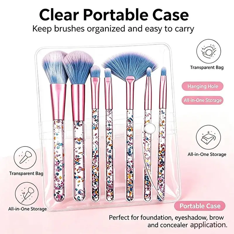 7pcs Makeup Brush Set , Eye Concealer Women'S Cosmetics Brush Shadow Blush  Mixed Beauty Soft Comprehensive Makeup Tool