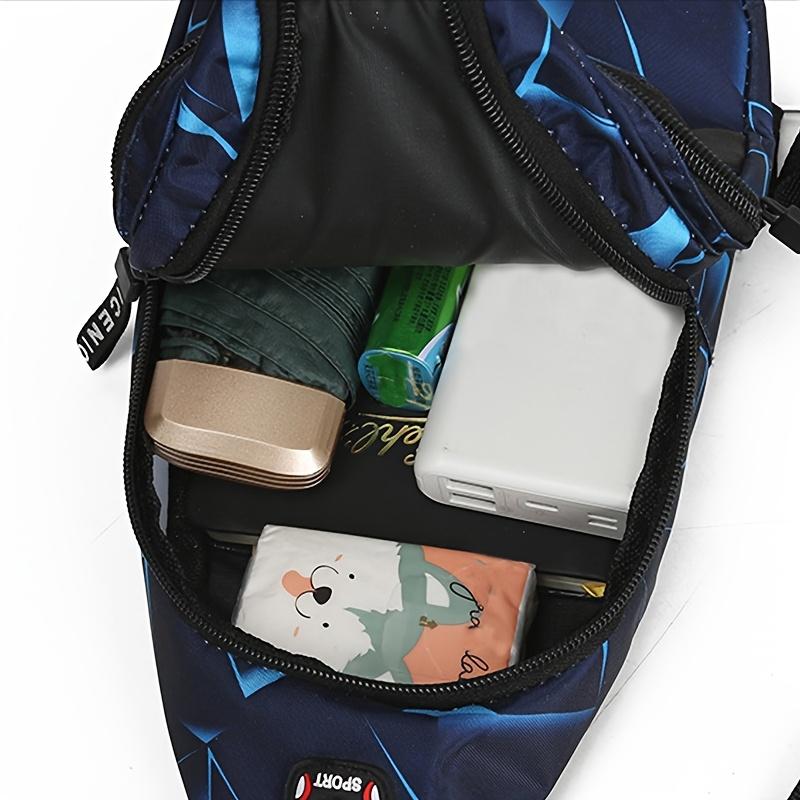 Double-layer zipper large-capacity single-shoulder bag - fashionable crossbody bag - lightweight outdoor sports crossbody bag - casual couple backpack