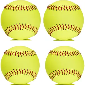 Fastpitch Softballs, 11" Practice Softball Balls, Unmarked & Leather Covered Training Ball for Games, Practice and Training