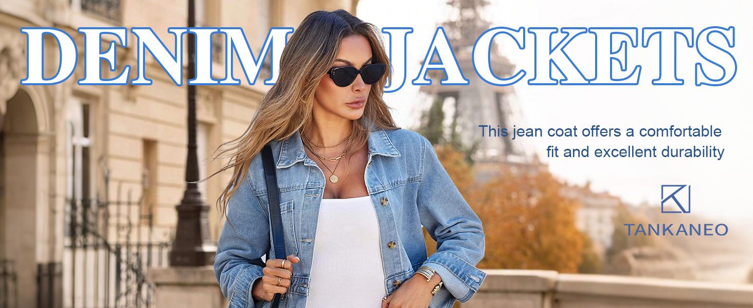 2026 Denim Jacket for Women Distressed Jean Jacket Button Down Shacket with Pockets 2026 Denim Jacket for Women Distressed Jean Jacket Button Down Shacket with Pockets