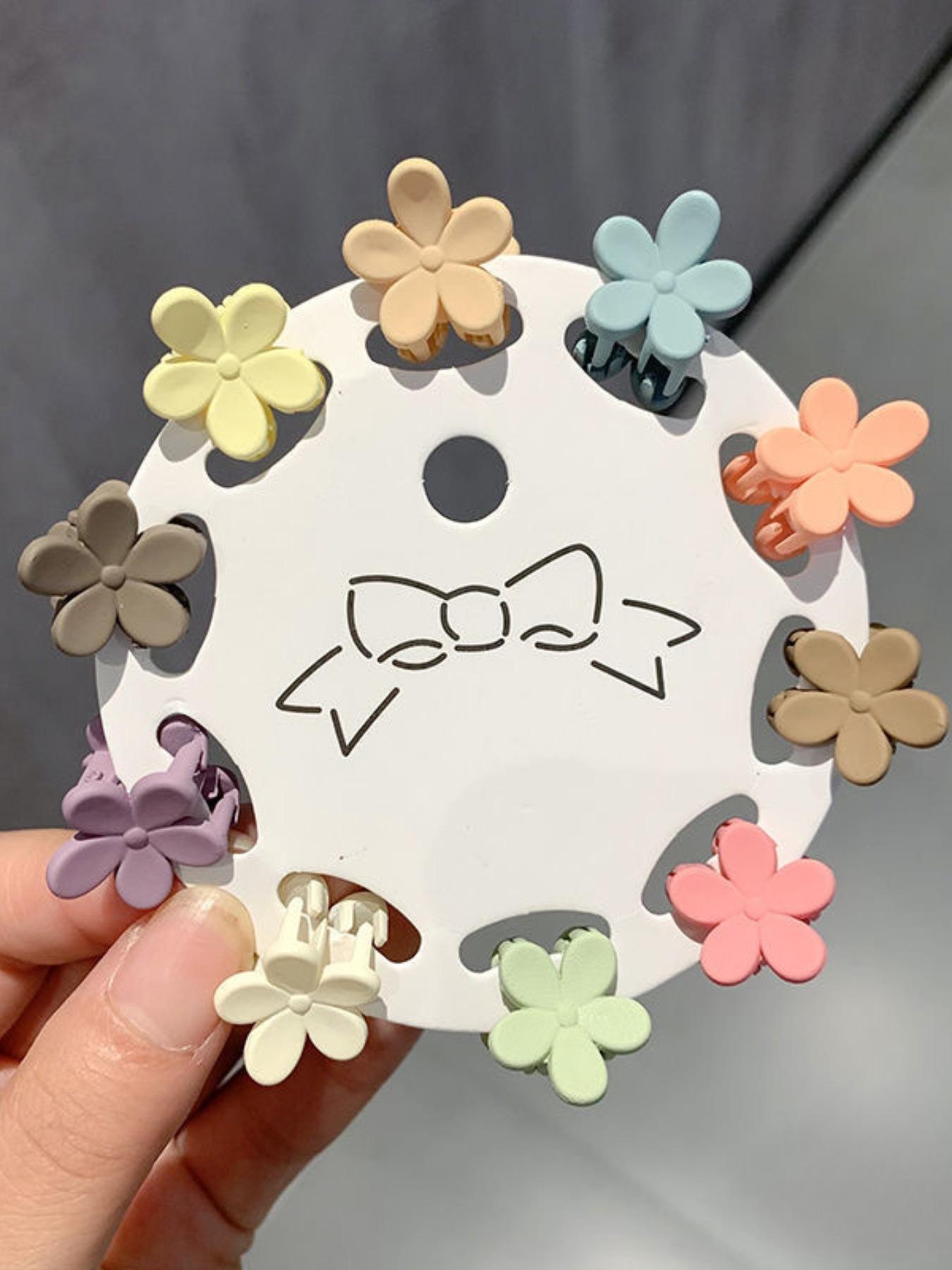 Cute Flower Shaped Hair Clips, Colorful Hair Accessories for Women & Girls, Minimalist Headwear Suitable for Thick Hair, Barrettes, Super Cute Clips