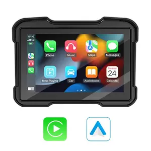 5 Inch Motorcycle Wireless Carplay & Android Auto, Ip67 Waterproof Touchscreen, GPS Navigation, Bluetooth-compatible, Voice Control, Fast Release Design