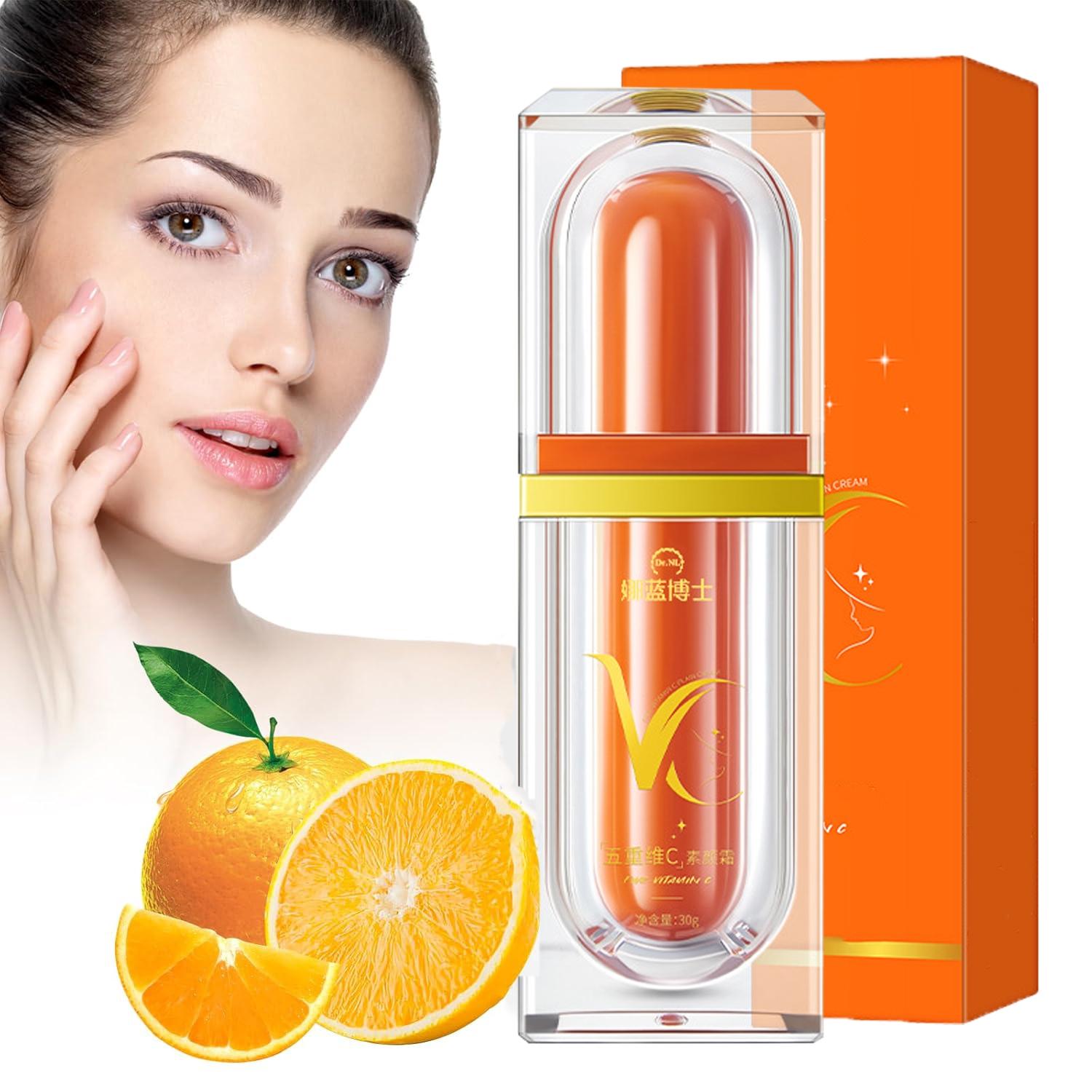 5 Vitamin C Makeup Cream, Lightweight Moisturizing Formula for Breathable Hydration, Smooth Pore Minimizing Care