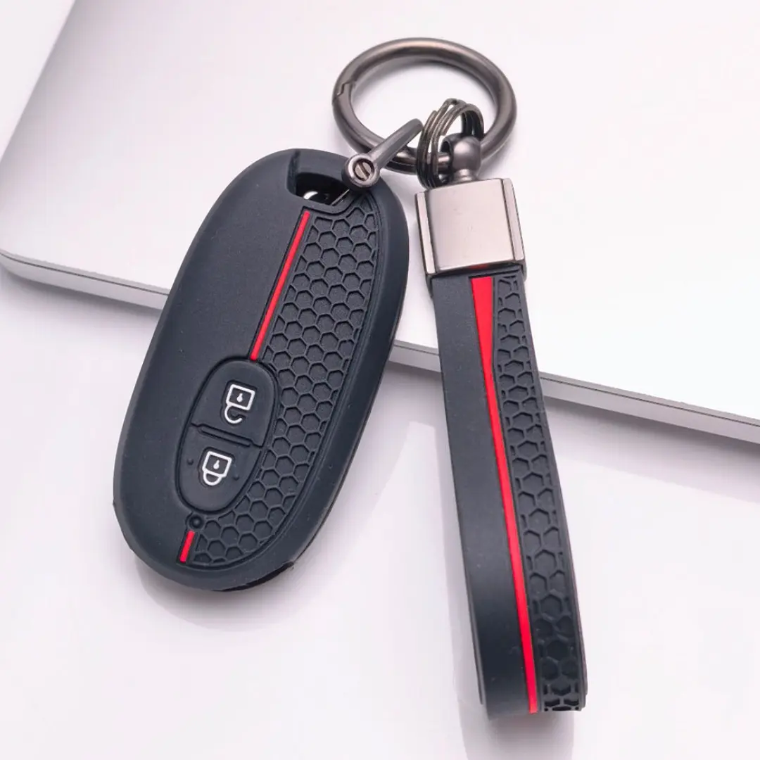 Shock Absorbent Silicone Car Key Fob Case Cover fits Suzuki Swift, Jimny, SX4, Baleno, XL6, Ertiga, Dzire, Ignis, Wagon R, Vitara Brezza, Grand Vitara, Fronx, Hustler and more Suzuki vehicles.