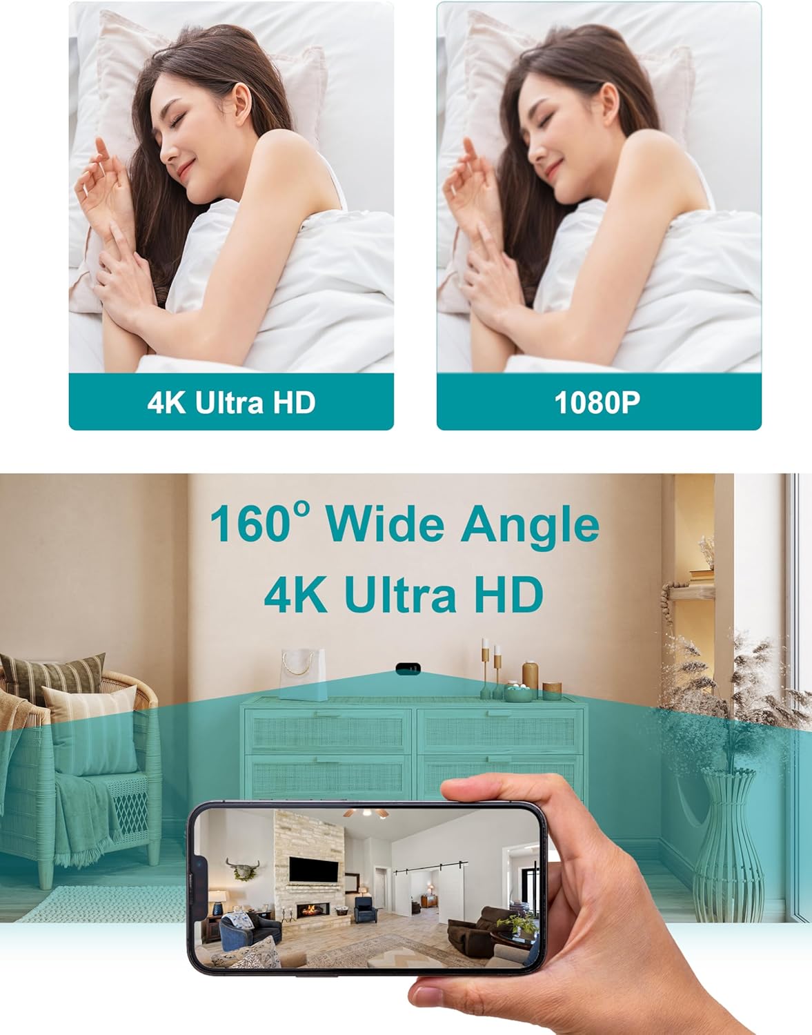 4K Wireless Hidden Cameras Mini Small Spy Security Wall Outlet WiFi Camera Indoor Camera for Home Security[Upgraded] (CAM)