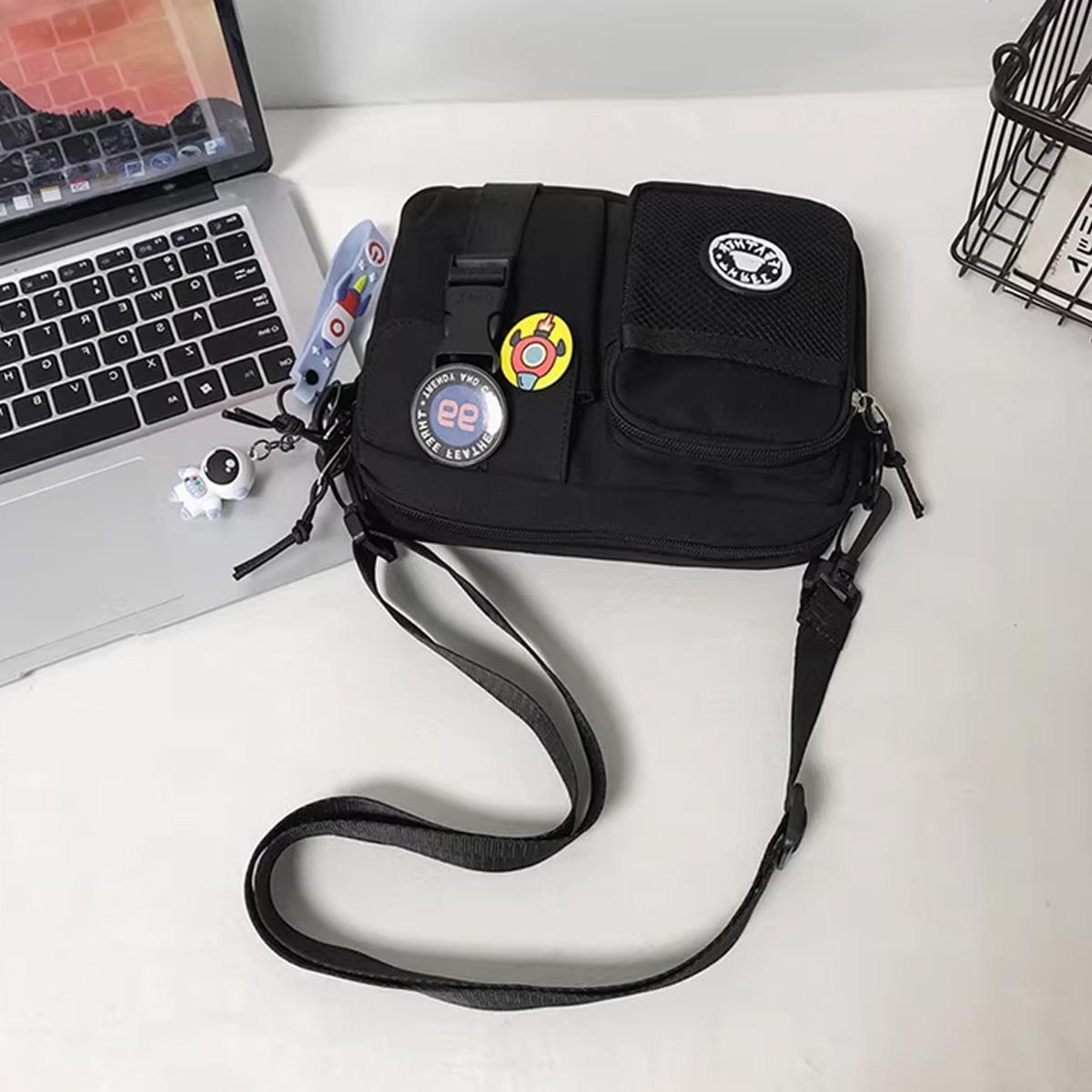 Unisex Crossbody Phone Bag | Multi-pocket, High-Quality | Daily Commuting & Shopping Bag (Random Badge) Stylish, Practical everyday Shoulder Bag