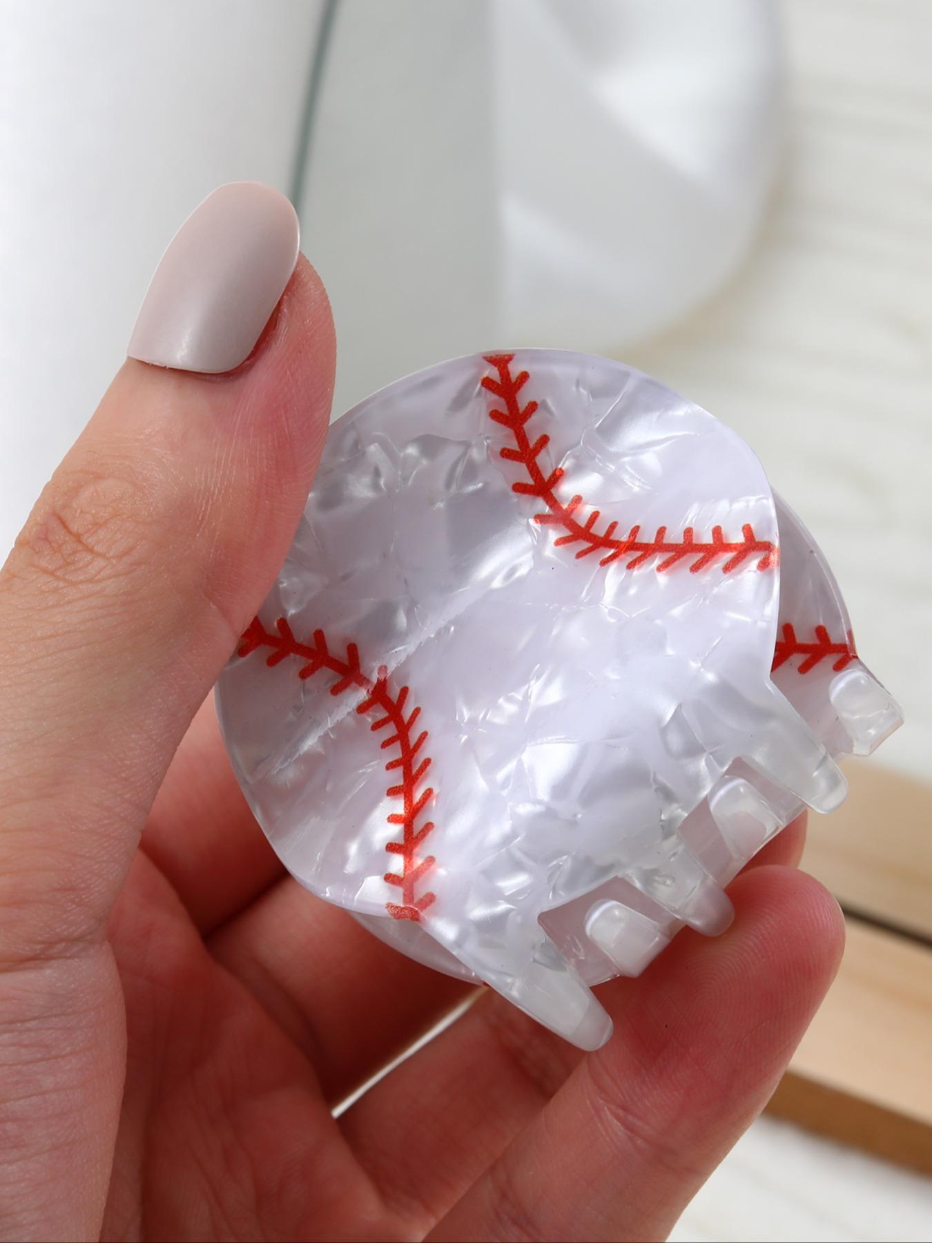 Baseball Design Hair Claw, Cute Hair Accessories for Women & Girls, Minimalist Headwear Suitable for Thick Hair, Fashion Hair Accessories for Party, Daily Clothing Decor, Transparent Clips