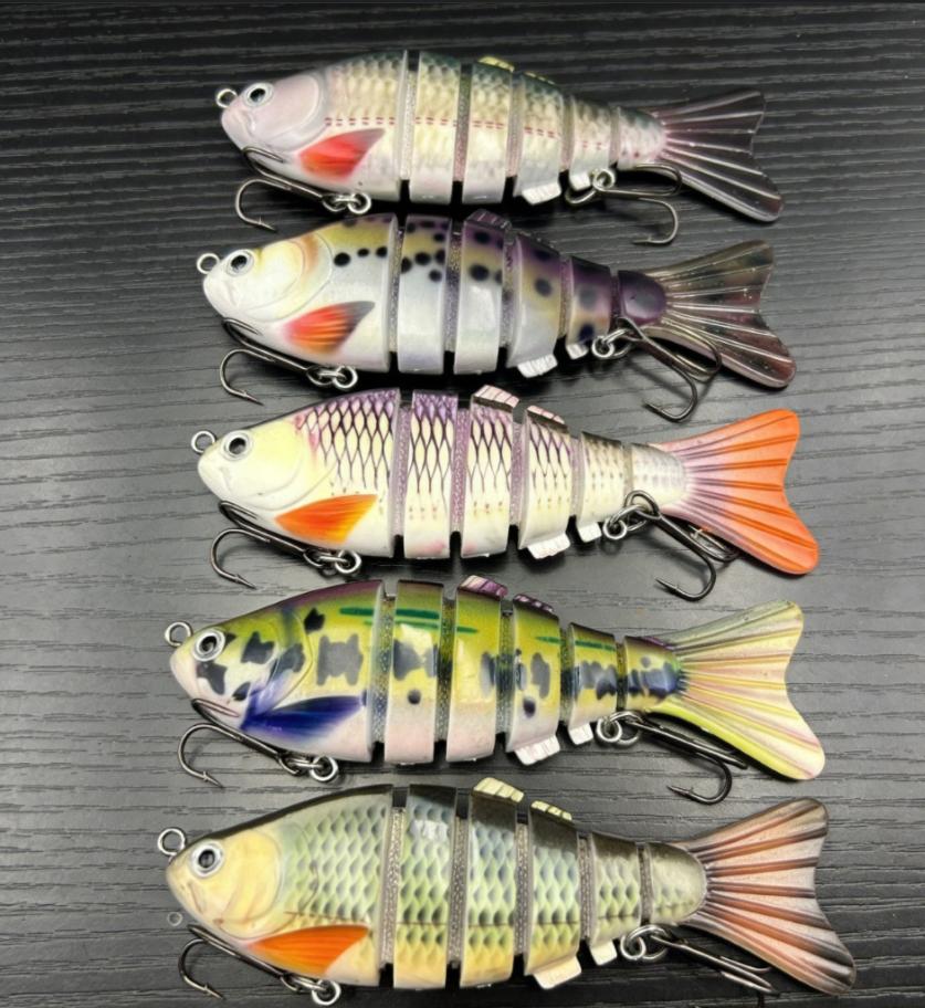 5 pieces/set, submersible 6-section swimming style, coquettish multi-section fish artificial luya fake bait, fishing supplies, fishing gear