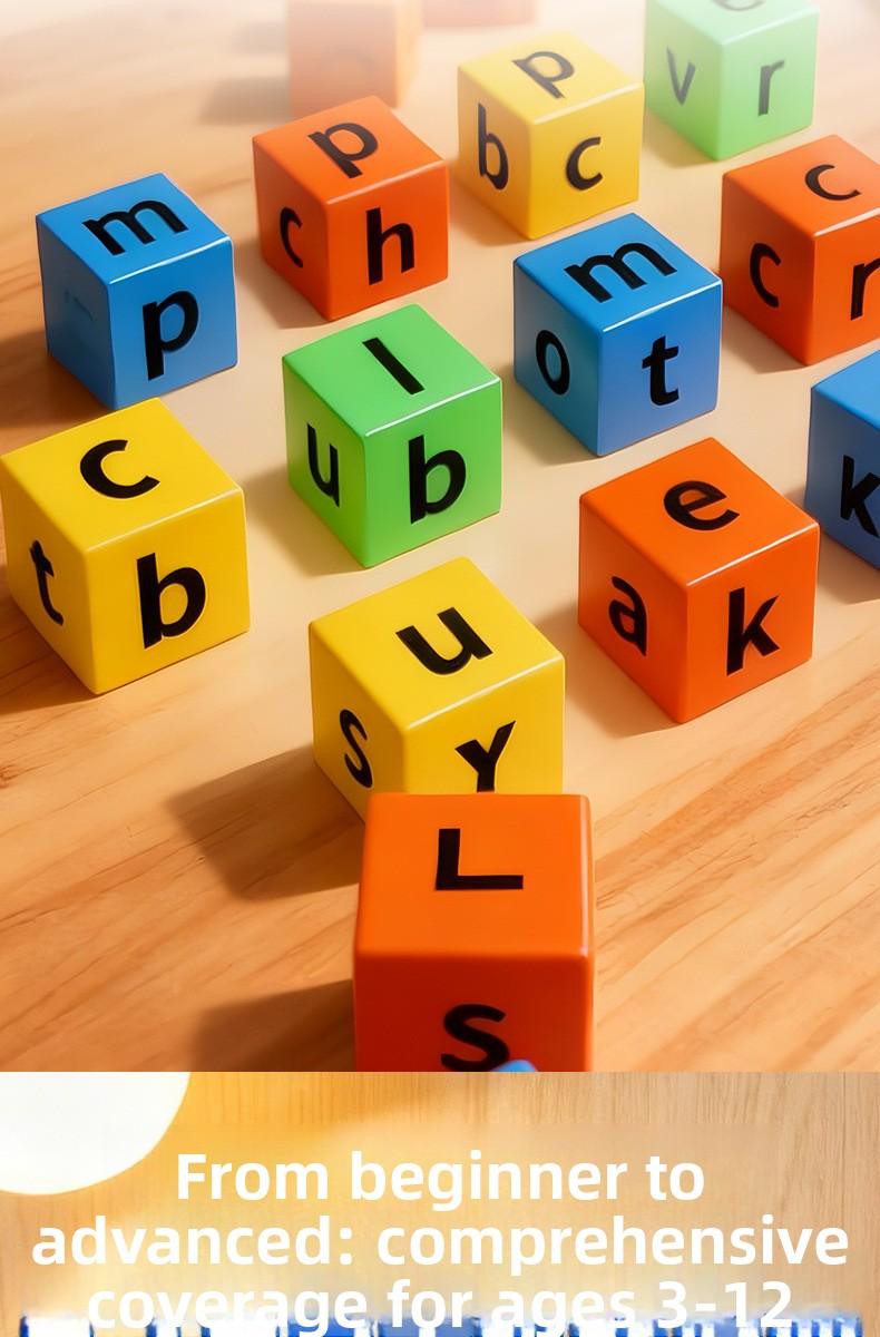Children's English spelling contests, early education alphabet blocks, learning aids, English board games and toys