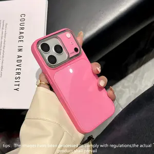 Luxury Fashion Large Window Ice Glass Case, Scratch-Resistant Anti-Drop Phone Cover for Apple iPhone 17pro Max 16pro 15 14 13