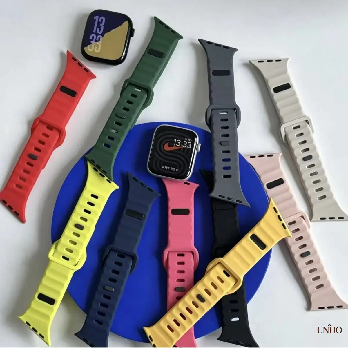 Creative Diagonal Grain Single Stud Silicone Watch Strap With Quick Lightning Buckle, Slim Soft Comfort Sport Wrist Band Compatible With All Apple Watch Models, Practical Wearable Accessory For Daily Casual Wear Fitness Workout Activities
