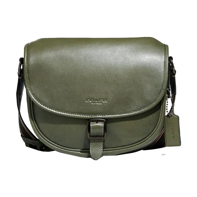 COACH Hitch 24 Snap-Front Adjustable Crossbody Bag for Women in Calf Leather – Dusty Green