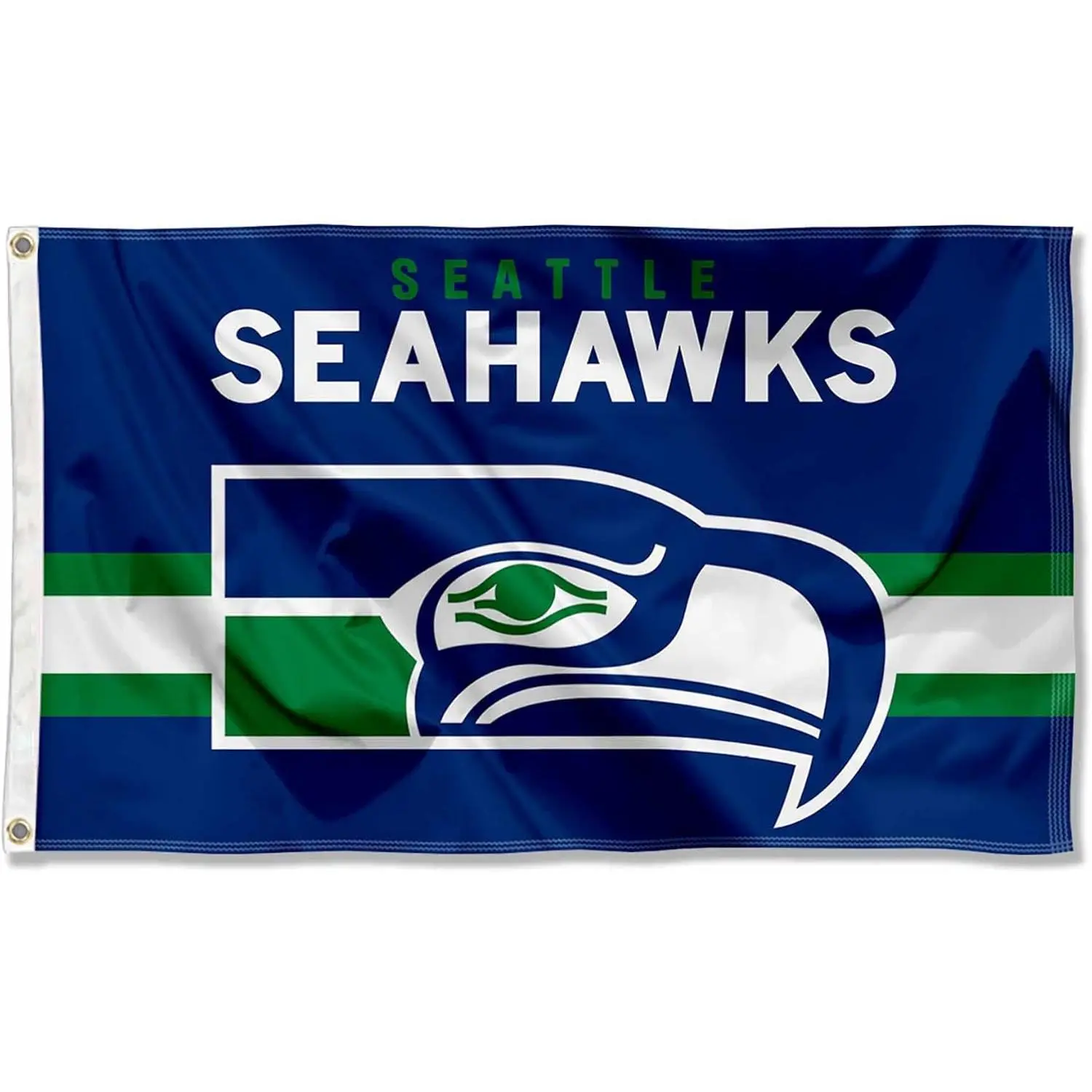 Seahawks Throwback Vintage 3x5 Banner Flag, Lightweight Sports Collectible Flag for Decoration