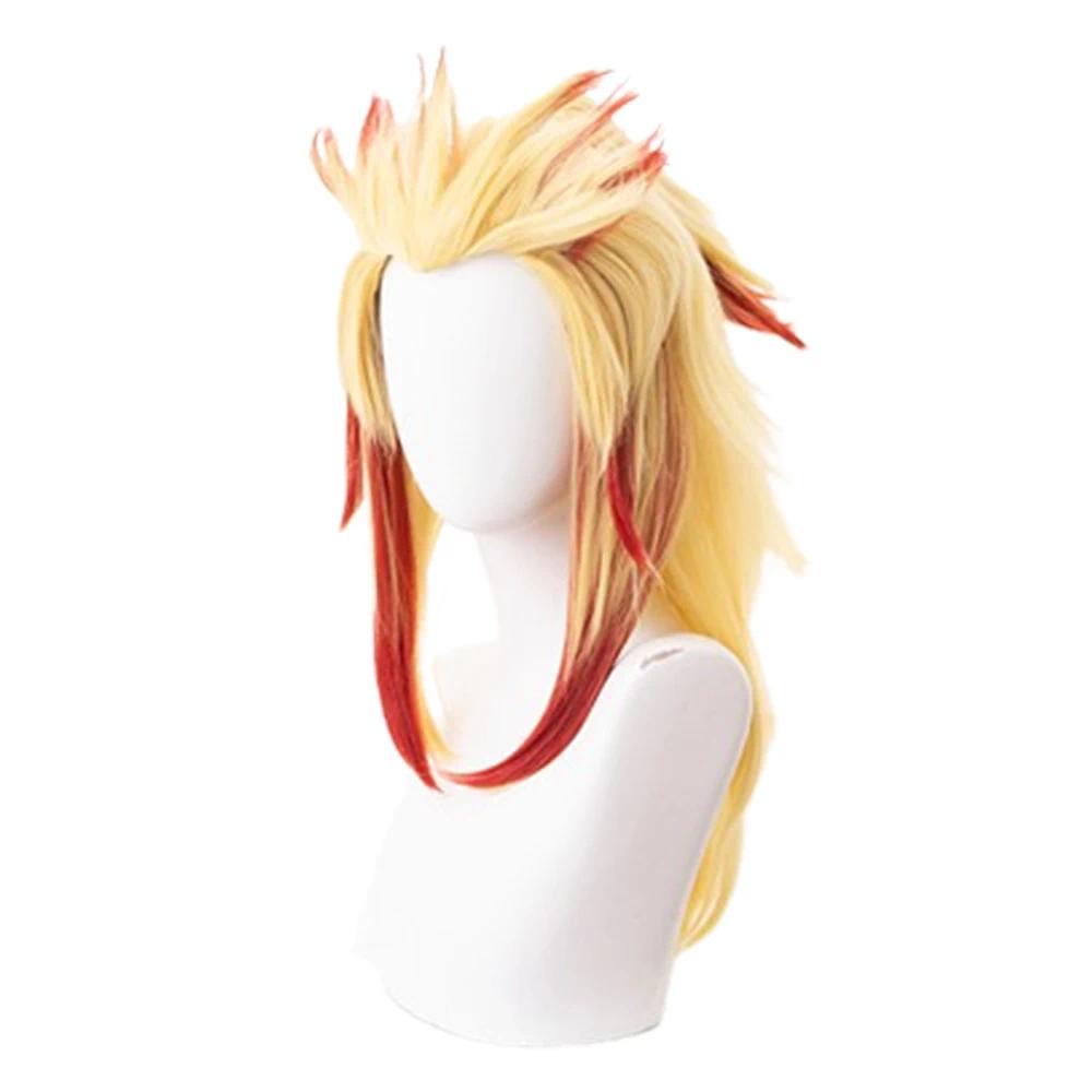 Rengoku Kyoujurou Fantasy Wigs Outfits Anime Demon Cosplay Slayer Costume Disguise Adult Men Halloween Party Roleplay Clothes