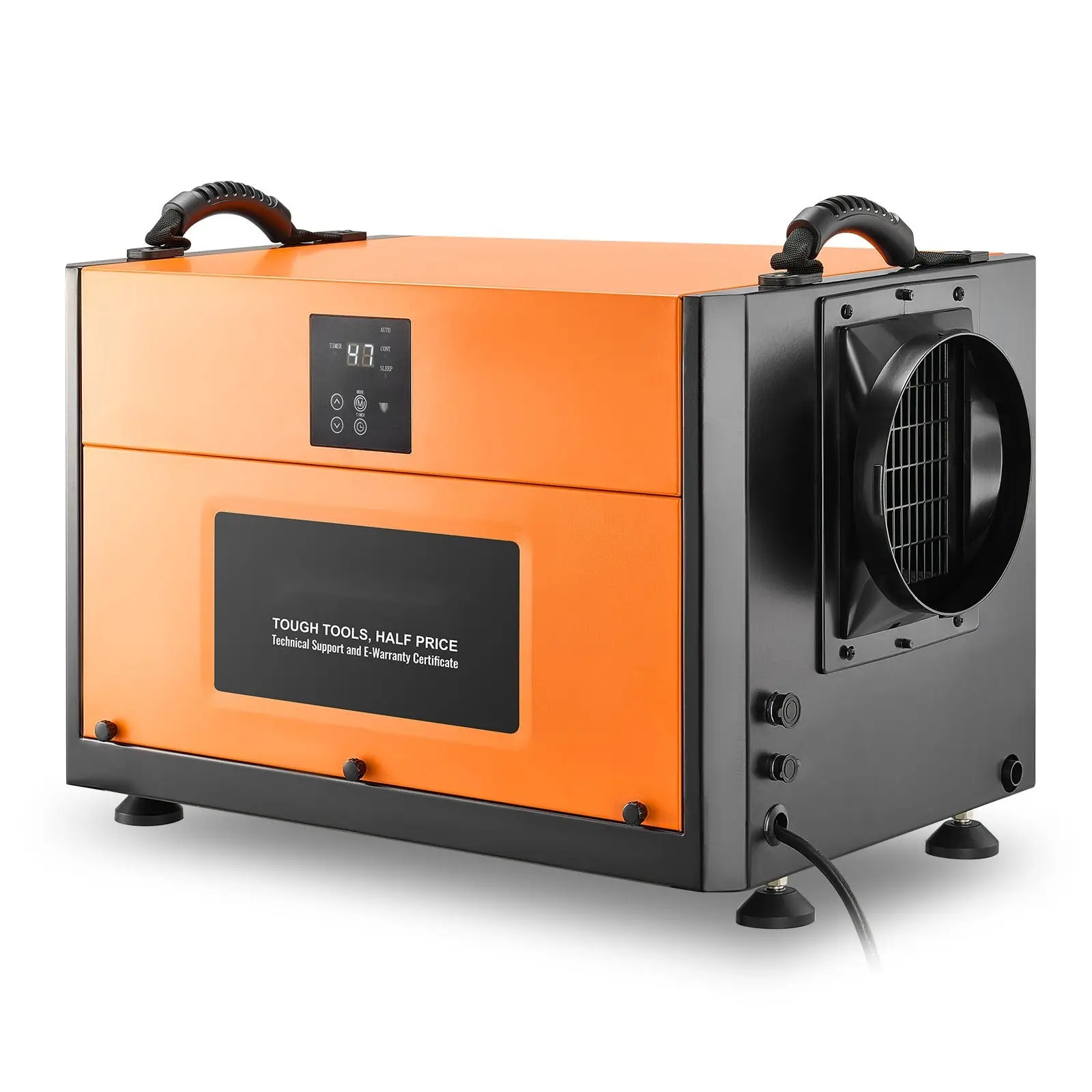 156 Pints Commercial Dehumidifier With Drain Hose, Portable Crawl Space Dehumidifier For Basement And Storage Rooms, Industrial Grade Construction, Auto Defrost And Drainage, Heavy-Duty Galvanized Steel, LED Indicator