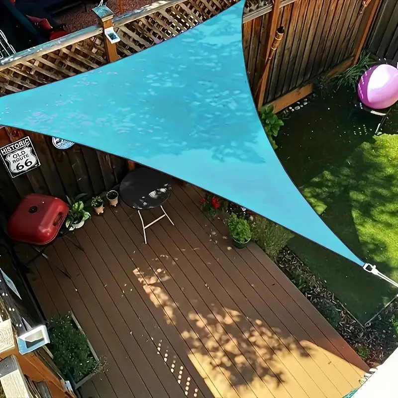 Triangular Sunshade Sail Blue UV Resistant Outdoor Canopy, Polyester Sunshade Canopy, Ideal for Courtyards, Lawns, Gardens, Carports, Backyards, Terraces, Pergolas