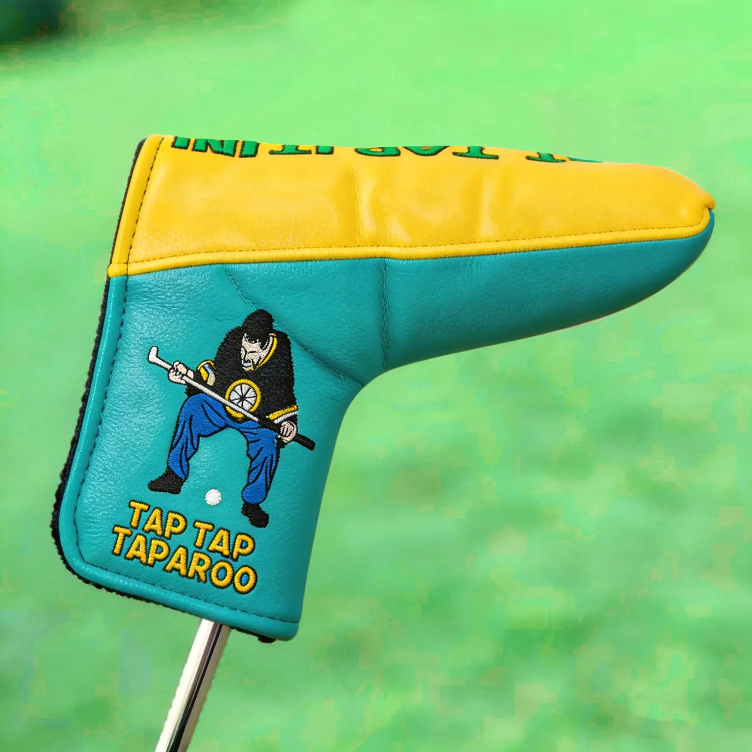 Funny Pattern Golf Club Cover, Waterproof PU Material, Protects Putter Head, Durable & High-Quality Design, Ideal for Golf Enthusiasts