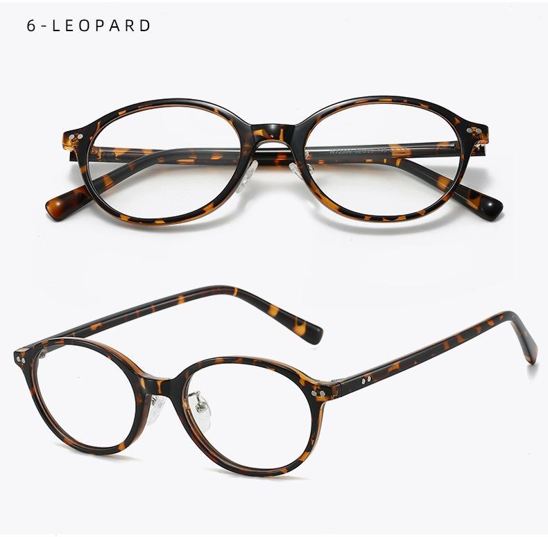 2026 New Oval Glasses Frame TR90 Anti Blue Light GlassesLeopard Small Size Korean Styles Ins Fashion Eyeglasses Frames