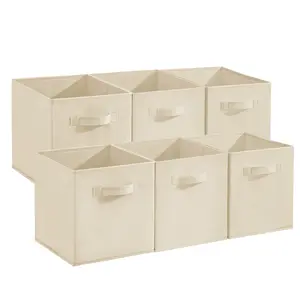 12-Pack Collapsible Open Storage Bins with Handles – Non-Woven Fabric Organizer Boxes for Clothes, Books, Toys – Breathable, Collapsible Design