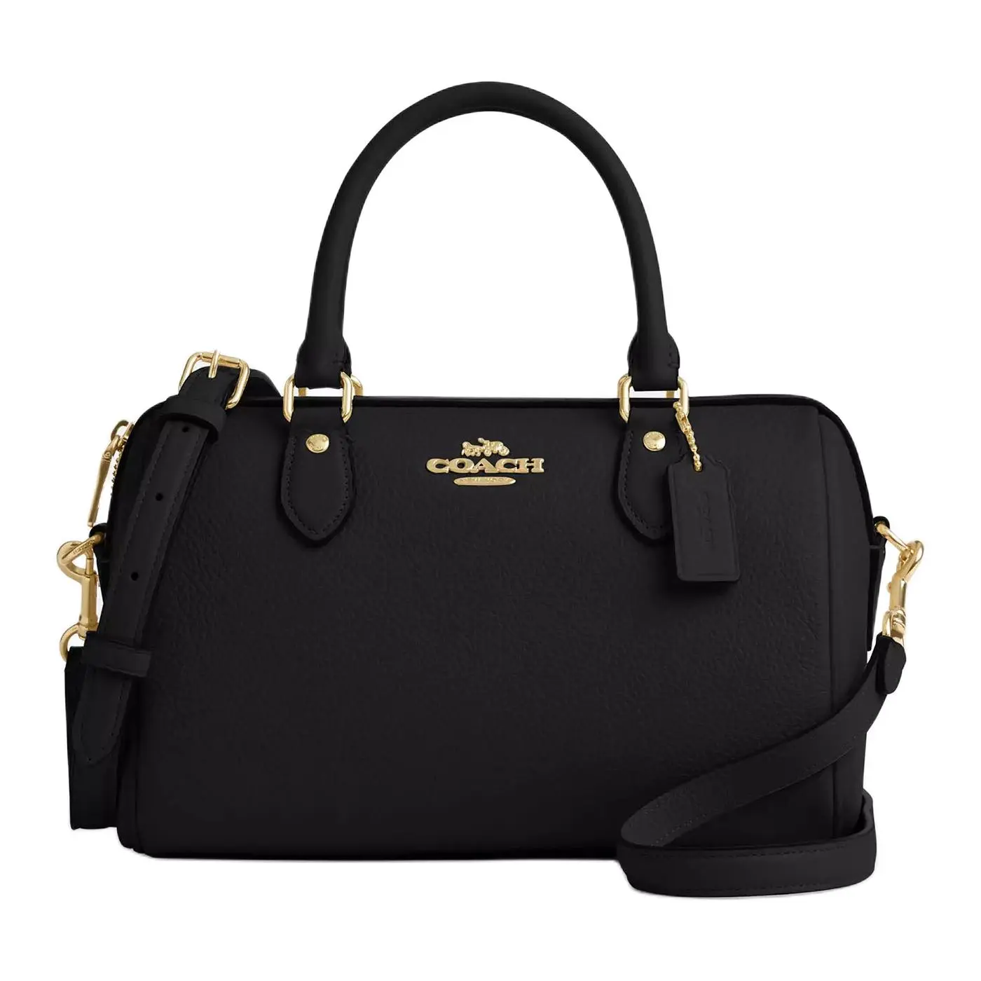 COACH Rowan 26 Crossbody Bag for Women – Pebbled Leather, Adjustable Strap, Black