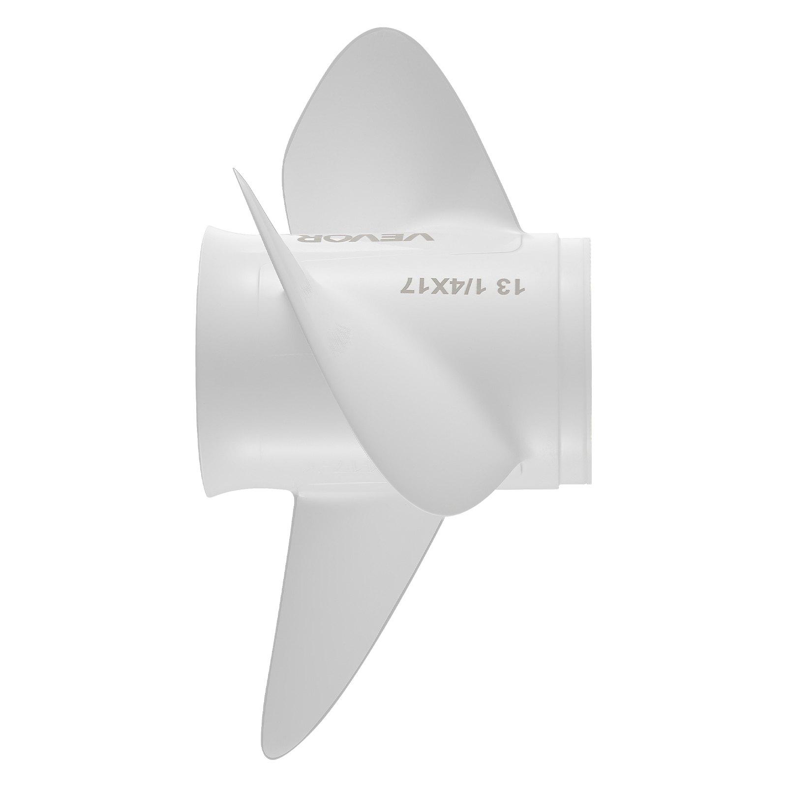 VEVOR Outboard Propeller, Upgrade OEM 15 Spline Tooth Aluminum Outboard Boat Propeller Fit Yamaha Engines 50-130 HP, 4-1/4" Gearcase, 3-Blade, RH (Right Hand Rotation), OEM Parts No. 6E5-45945-01-EL.