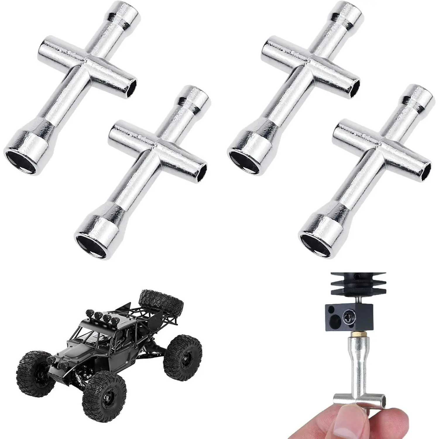 4 count  Wrench Sleeve Mini Spanner Metal Hexagon Socket Wheel Spanner M2 M2.5 M3 M4 Screw Nut Wrenches Maintenance Tool for RC Model