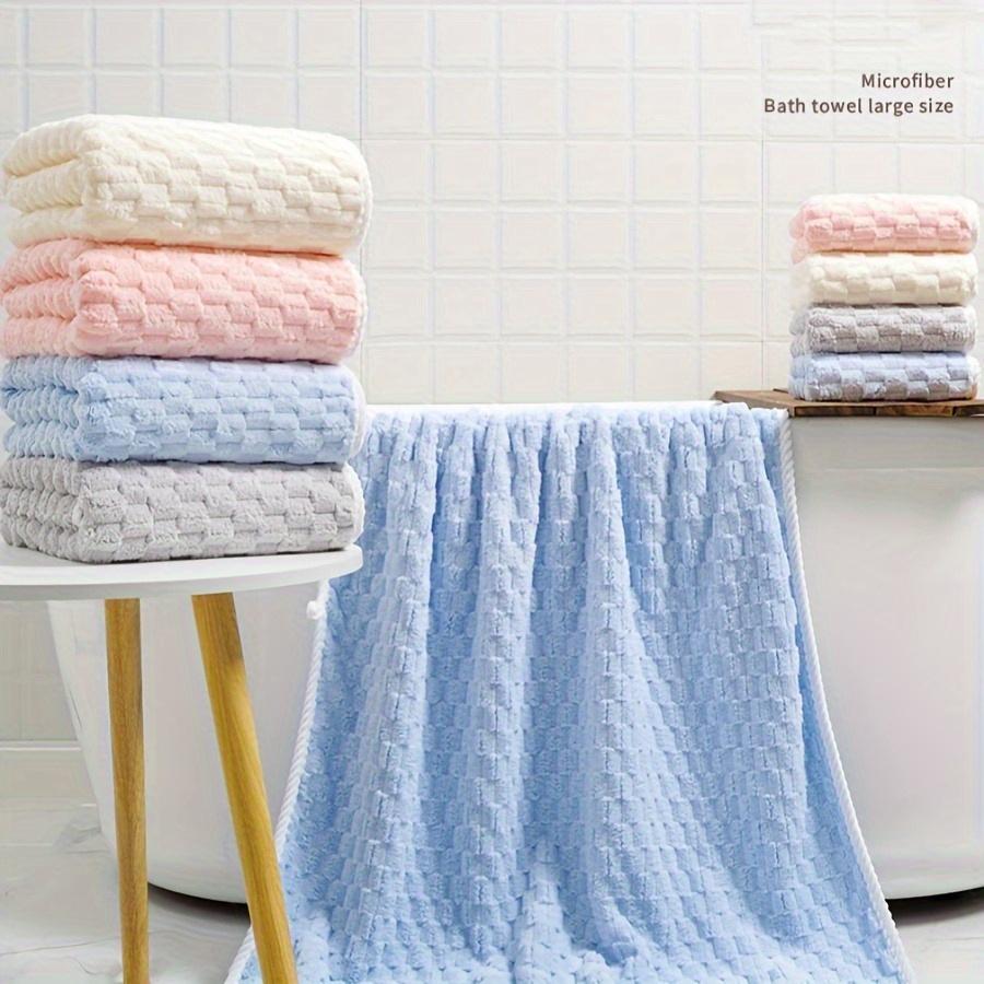 4 Pack Waffle Weave Bath Towels 27x54 Inch, Lightweight Thin Microfiber, Quick Dry & Super Absorbent, Space-Saving for Gym, Travel, Apartment