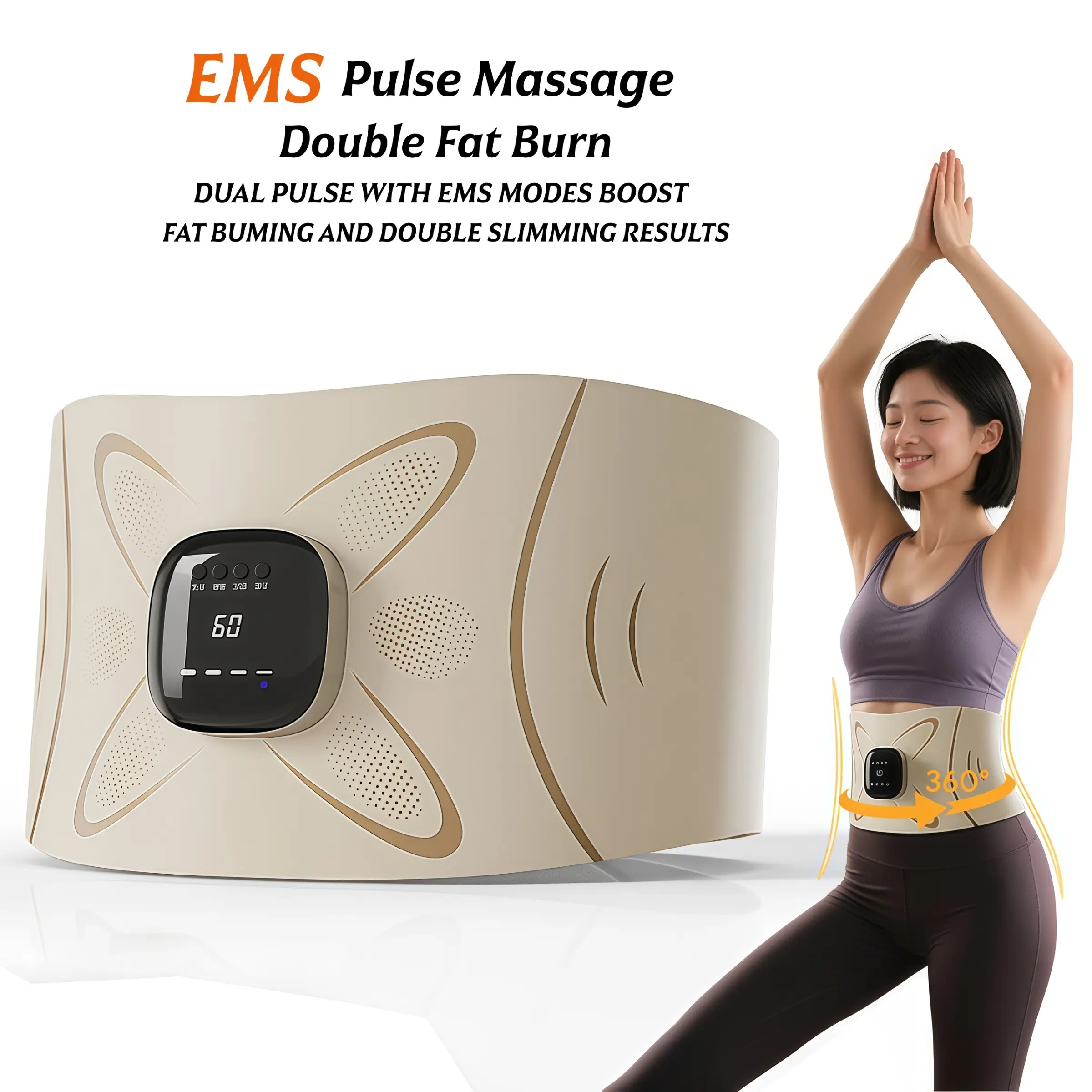 2026 EMS Waist and Abdomen Massager Home Electric Heating Sweat-Shaping Belt Small Fitness Device for Abdominal Training  USB Interface