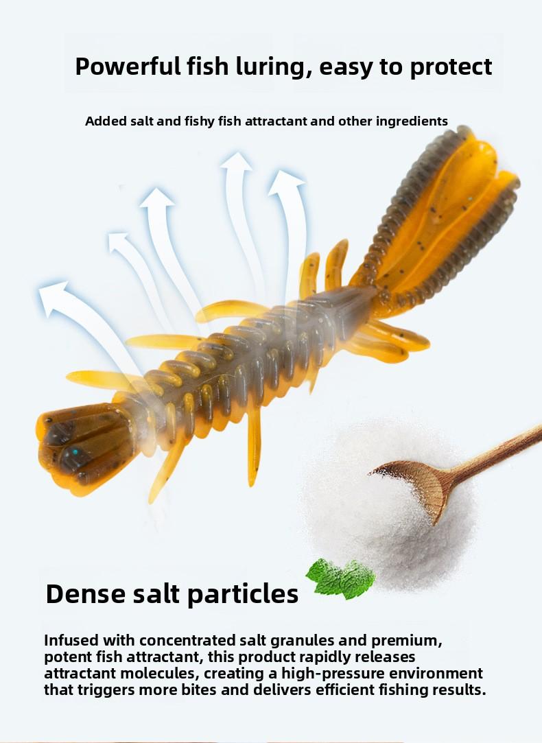 Luya floating shrimp wave dance shrimp type soft bait Ned lead head hook down fishing group black pit soft bait bass false bait soft worm