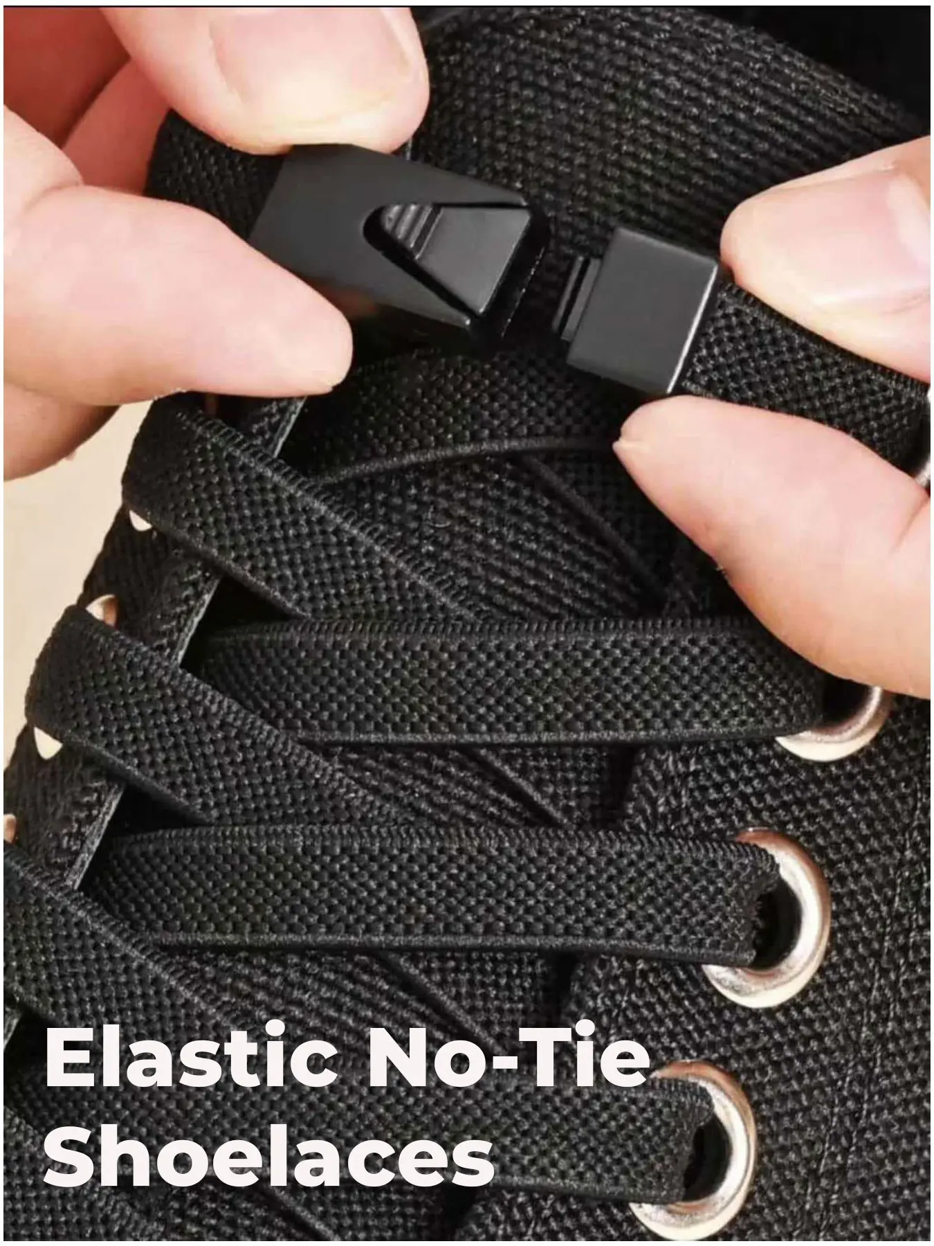 1 Pair Elastic Capsule Buckle No‑Tie Shoelaces, Shoe Strings No Tie, Lazy Stretch Laces for Skate Shoes, Casual & Sports Shoes, All‑Season Daily Wear