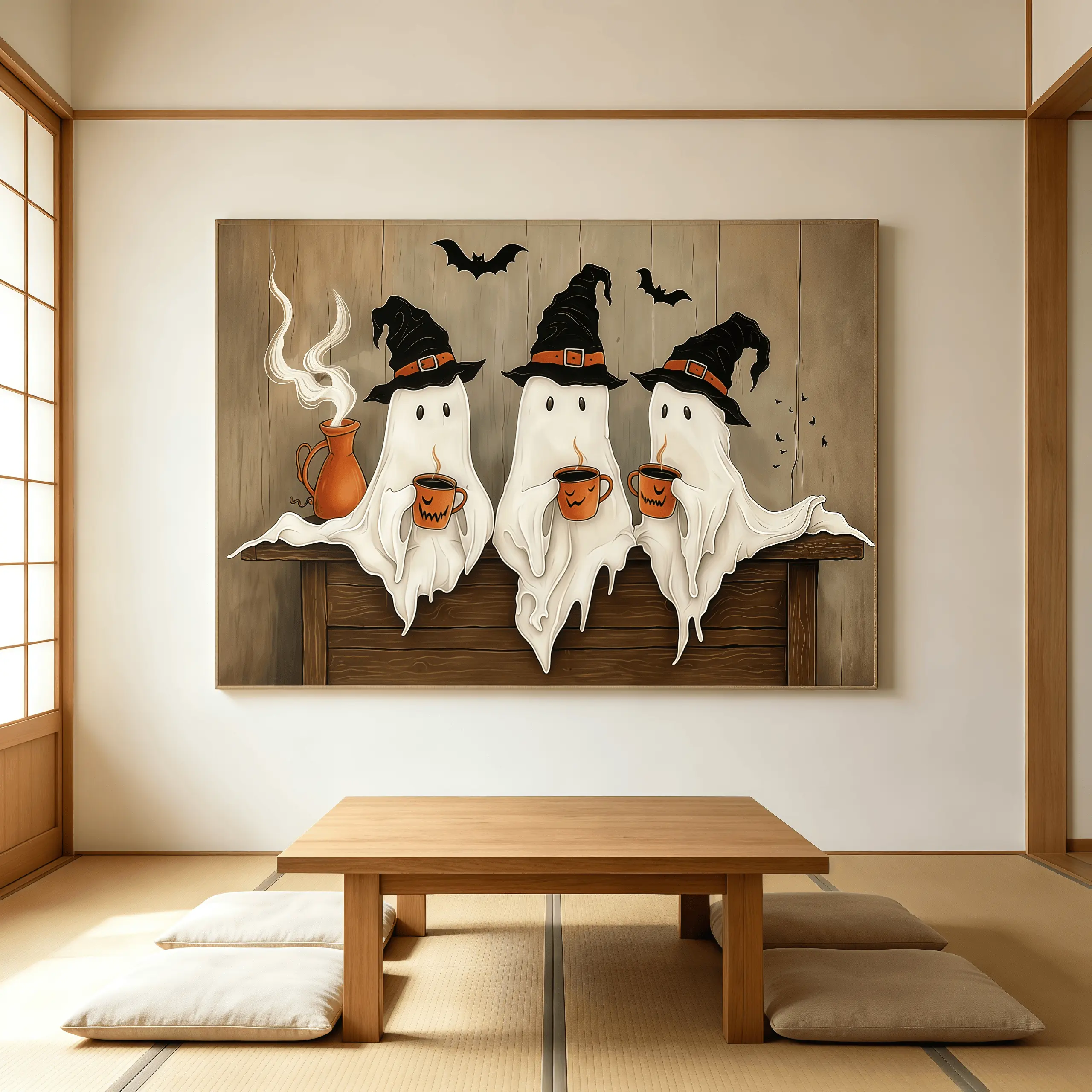 Famcocraft Vintage 3 Witchy Ghosts Canvas Print - Halloween Poster, Gothic Spooky Dark Aesthetic Wall Art, Home Room Decor perfect supply high-quality sport icon bedroom living room wall decoration library therapy office wooden fan feminine neutral tiger