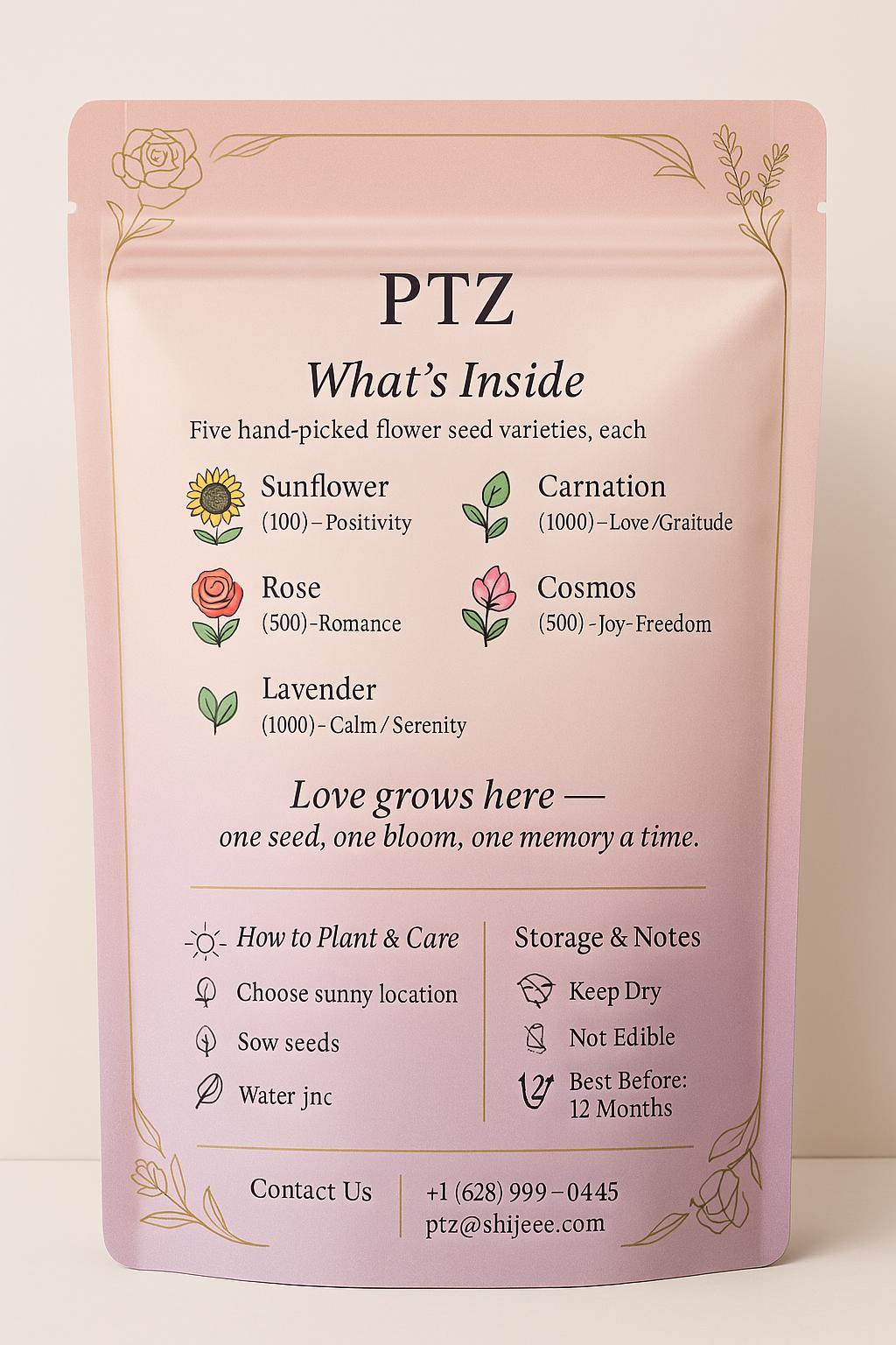 3600 Seeds of Rose Carnation Cosmos Lavender Sunflower Bonus Climbing Rose Gift Her a Garden of LoveValentine's Day & Mother's Day LoveSeed