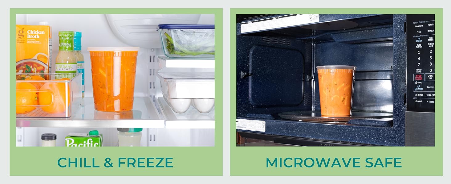 32 Oz Deli Food Containers with Lids - (36 Sets) Quart Airtight Plastic Food Storage for Takeout, Meal Prep, To-Go, Soup Freer Containers with 36 Lids, BPA-Free, Dishwasher, Microwave Safe