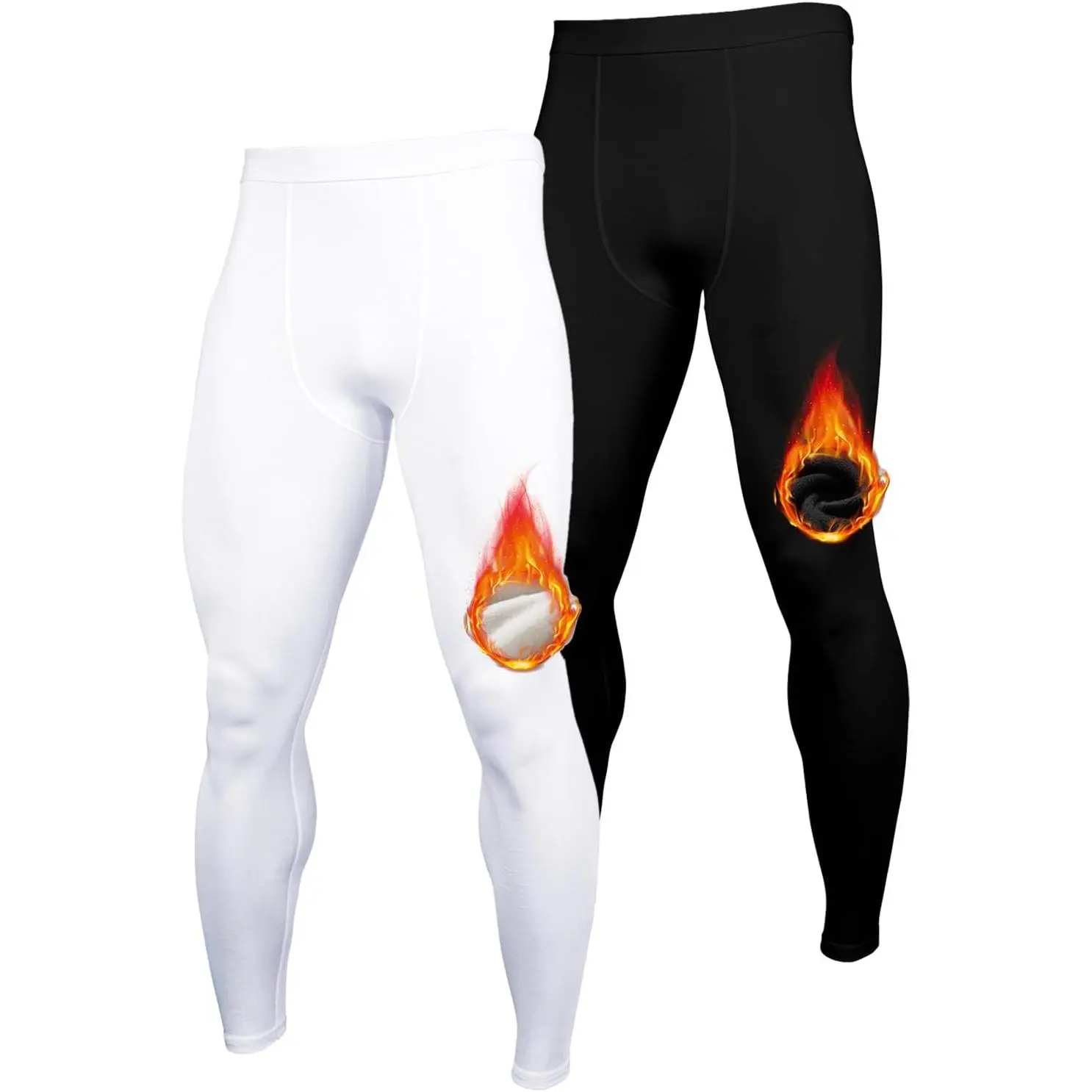 Men’s Thermal Compression Pants, Fleece Lined Cold Weather Tights