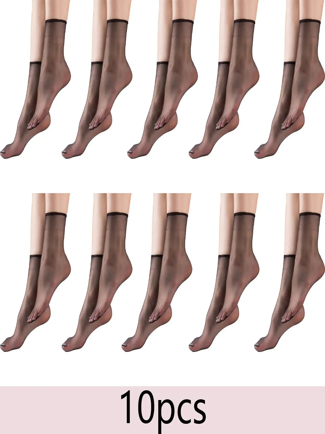 10 Pairs Invisible High Transparency Crystal Short Socks, Anti-Odor Non-Slip Fabric, Slim-Fitting Sexy Style, All Seasons Wear