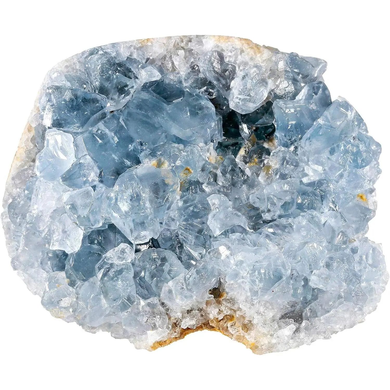 Natural Raw Blue Celestite 0.48-0.66 lb Healing Crystal Cluster | Irregular Geode Home Decoration Gemstone Specimen, for Meditation, Office Decor, Desk Ornament