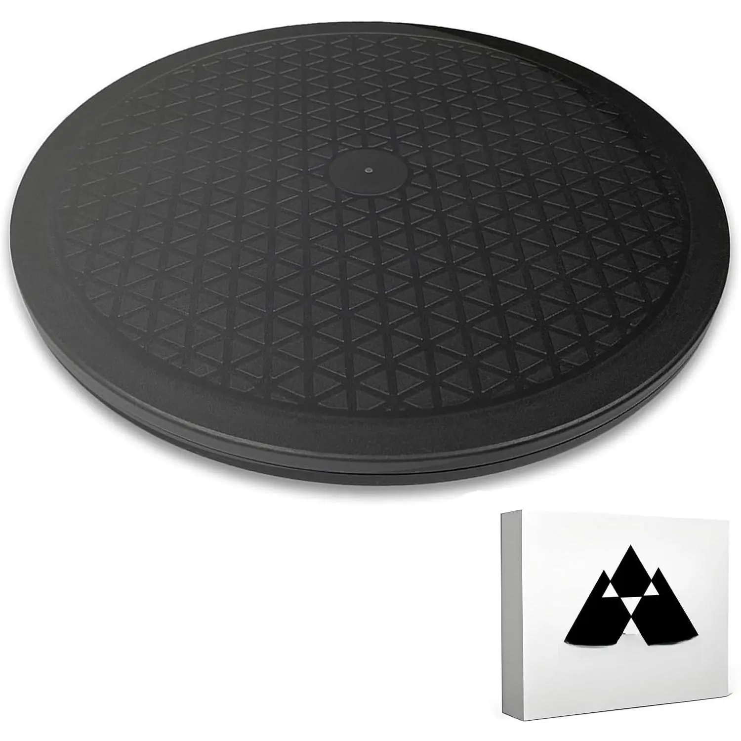 Lazy Susan Turntable Organizer - 12 Inch Heavy Duty Rotating Swivel Stand with Steel Ball Bearings for  Cabinets, Flat Panel , TV, Painting, Display, Potted  (Black)