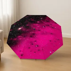 Nebula Universe Pattern Automatic Folding Umbrella, Lightweight Compact Travel Umbrella, 8 Rib Strong Frame, Unisex, Halloween Christmas Gift