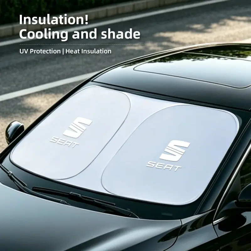 Car Windshield Sun Shade Cover Foldable Front Window Sun Visor Blocks UV Refletive Car Parasol Sunshade For Seat Tarraco Arona Ibiza Leon Ateca Mii EL-BORN Toledo Formentor Altea E-Racer Alhambra Tavascan
