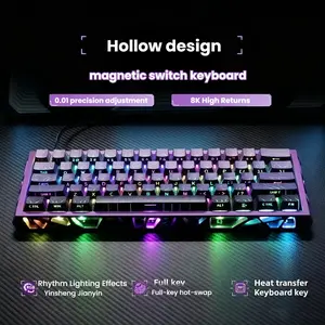 Nc61 Magnetic Mechanical Gaming Keyboard, Wired Design, 0.01mm Ultra-Fast Trigger, 8000hz Response Speed, 0.125ms Latency, 128k Refresh Rate