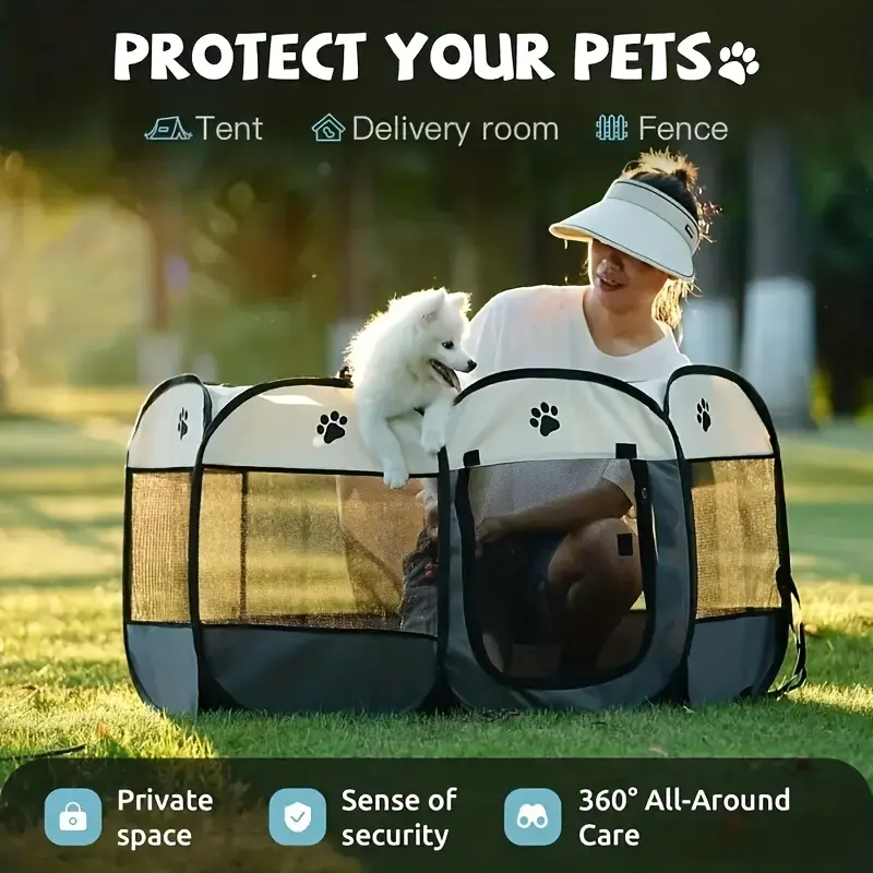 Foldable Octagonal Pet Playpen Tent