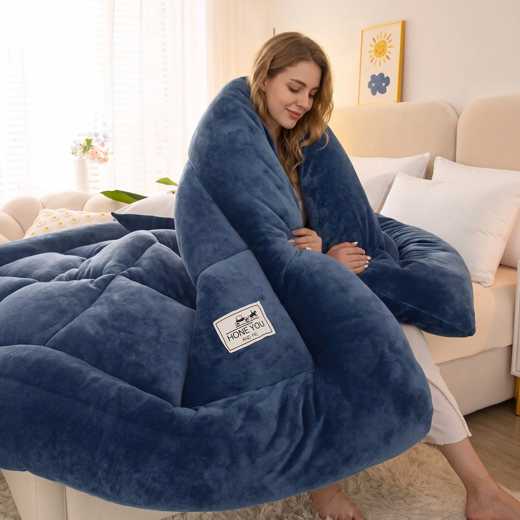 1pcs Winter Thick Solid Color Snowflake Fleece Super Soft Blanket - Ultra-soft, warm, and breathable polyester fiber, perfect for Christmas and Valentine's Day gifts, ideal for cozy winter nights and home decor