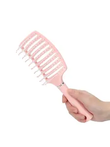 (1-Piece)2-in-1 Volumizing & Drying Hair Brush | Pink Vent Cushion Brush | Anti-Static Detangling | Salon Smoothing at Home | Travel-Friendly Styling Tool Detangling Hairbrush
